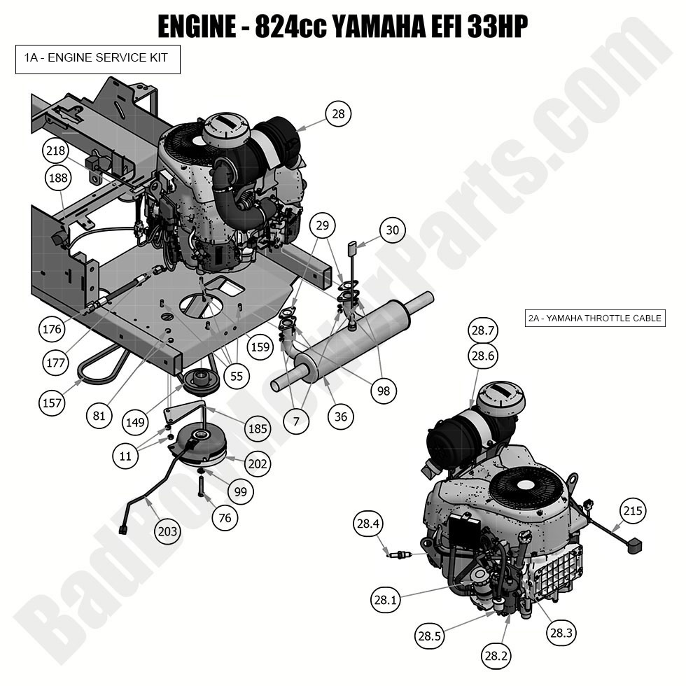 2017 - Bad Boy Mower Parts Lookup > 2019 > Rogue > Engine - Yamaha EFI